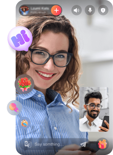 African woman and caucasian man on video chat.