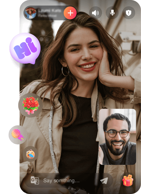 A man and a woman on LivCam's video chat.